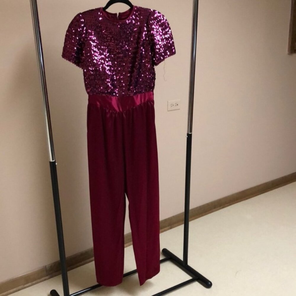 Norman Berg burgundy jumpsuit